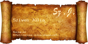 Szives Júlia névjegykártya