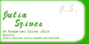 julia szives business card