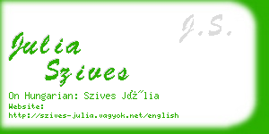 julia szives business card